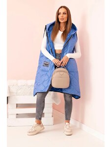 Dámska dlhá prešívaná vesta Saška modrá