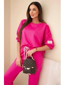 MladaModa Viskózová tepláková súprava model 7065P fuksiová