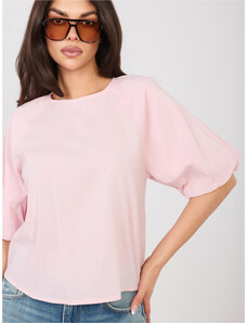 Sublevel Pastelová ružová dámska blúzka s bufnatým rukávom
