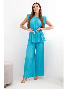 Kesi Włoski Plisovaný nohavicový komplet Culli tyrkysový