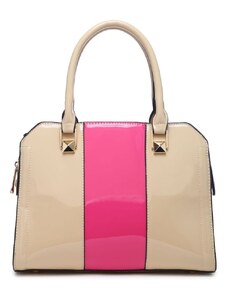 Moda Handbag Béžová Kabelka s Růžovým Pruhem - Model A34176