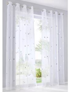 bonprix Transparentná záclona s lesklou potlačou (1 ks), farba biela, rozm. D/Š: 145/140 cm