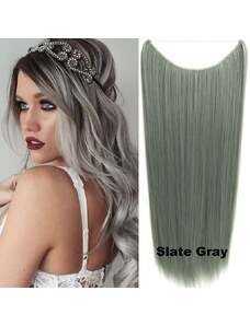 Girlshow Flip in vlasy - 60 cm dlhý pás vlasov - odtieň Slate Gray