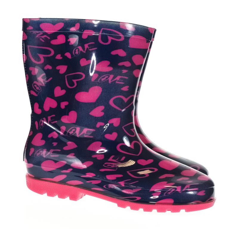 BBS Detské ružové gumáky PINK HEART