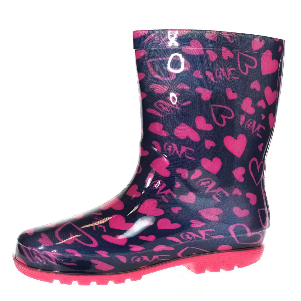 BBS Detské ružové gumáky PINK HEART