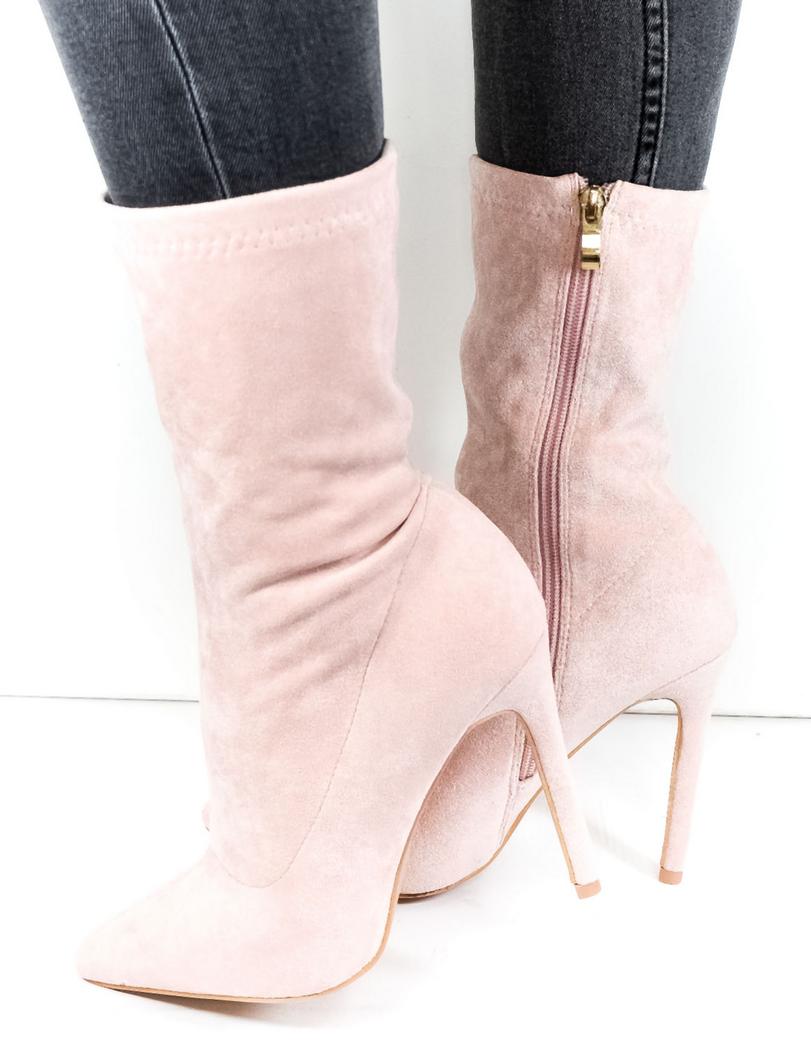 YES SMILE Dámske ružové čižmy CATIN