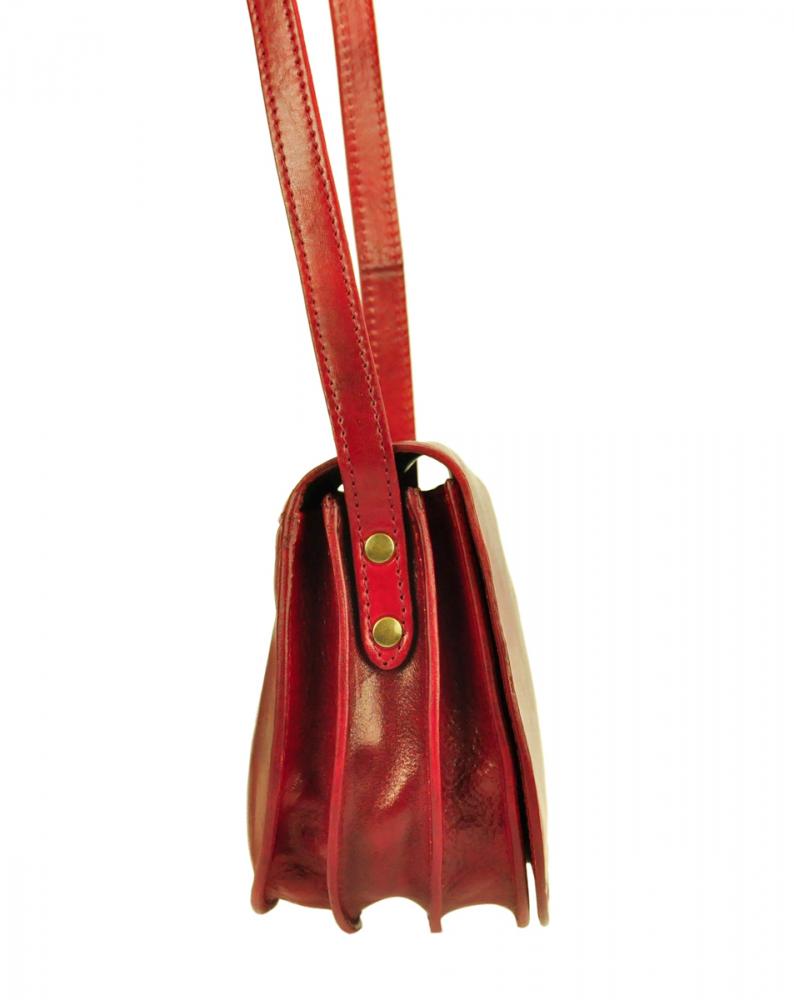 Vera Pelle Kožená crossbody dámska kabelka Enila I Fratelli tmavá hnedá