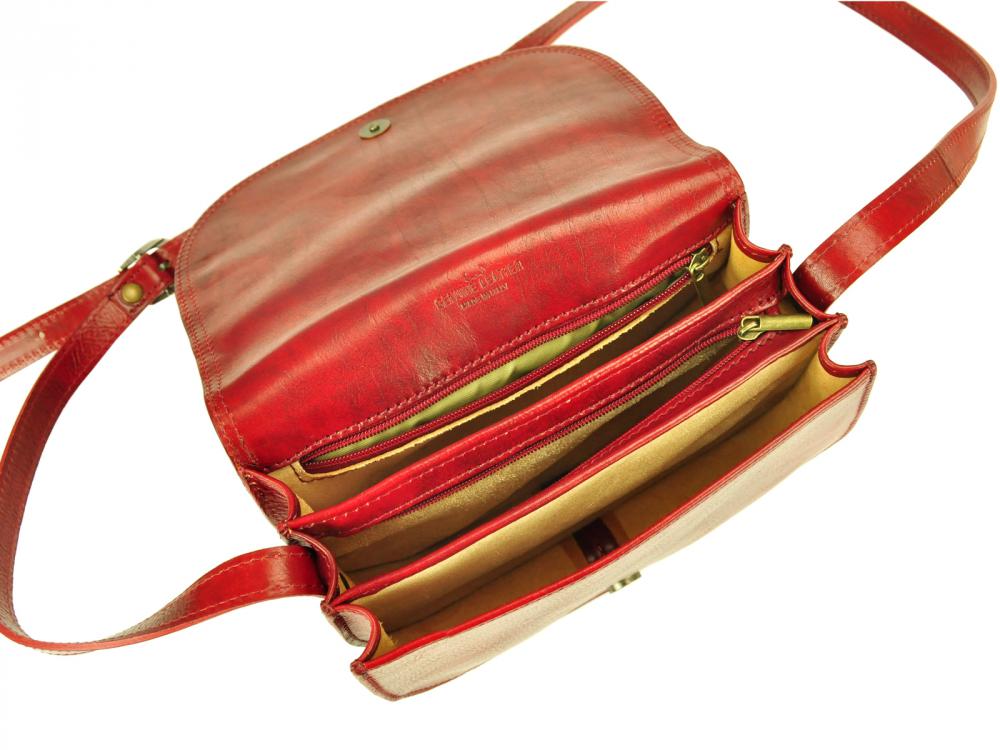 Vera Pelle Kožená crossbody dámska kabelka Enila I Fratelli tmavá hnedá