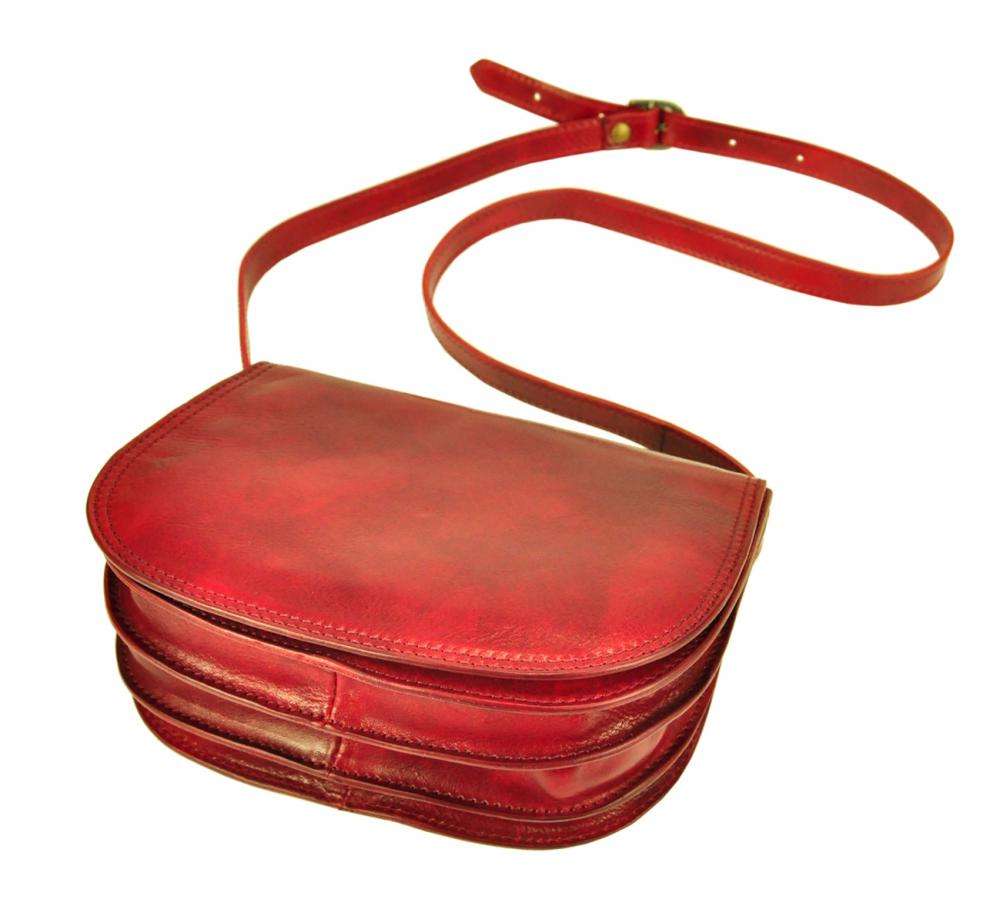 Vera Pelle Kožená crossbody dámska kabelka Enila I Fratelli tmavá hnedá