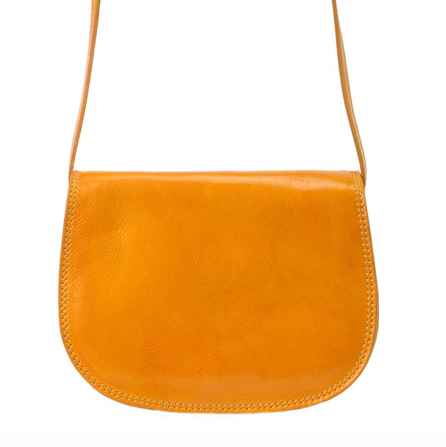 Vera Pelle Kožená crossbody dámska kabelka Enila I Fratelli horčicová žltá