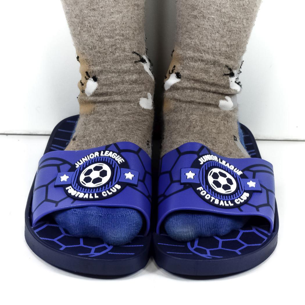 WINK Detské modré šľapky FOOTBALL