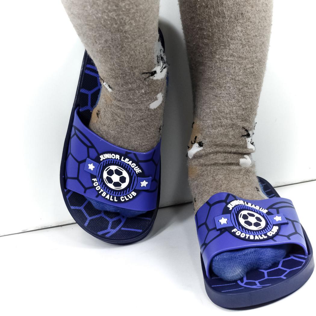 WINK Detské modré šľapky FOOTBALL
