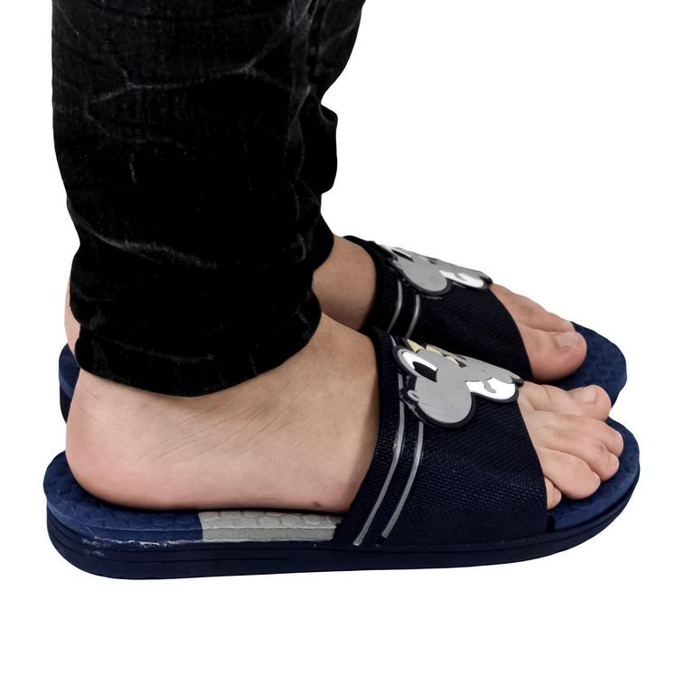 JOHN-C Detské modro-sivé šľapky DINO