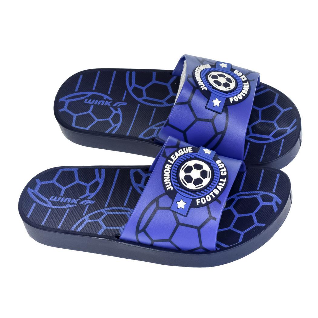 WINK Detské modré šľapky FOOTBALL