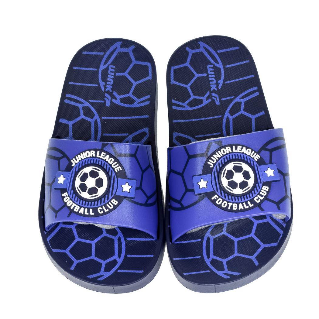 WINK Detské modré šľapky FOOTBALL