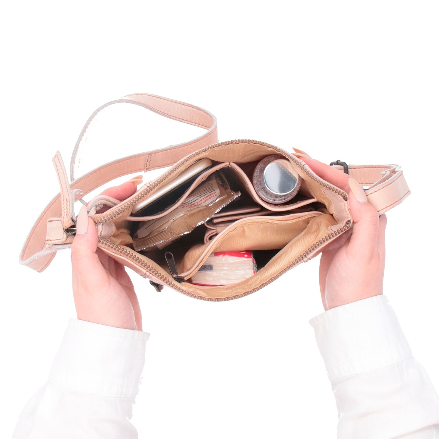 Kožená kabelka crossbody Noelia Bolger koňaková NB 2086 KO