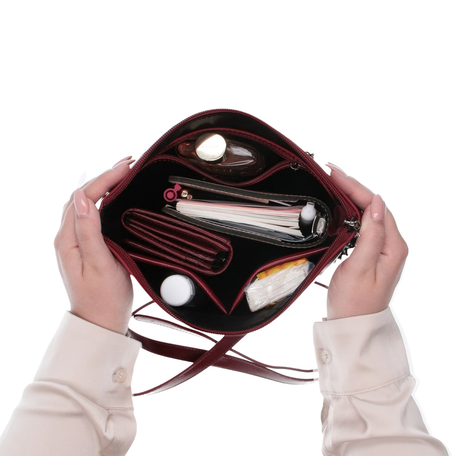 Kožená kabelka crossbody Noelia Bolger červená NB 0048 TCV