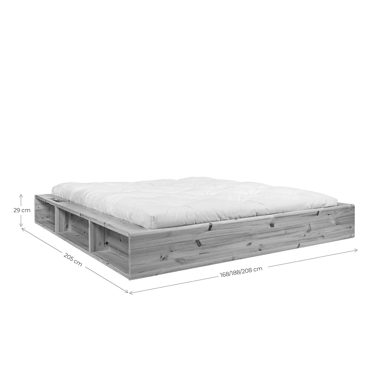 KARUP DESIGN Posteľ s a tatami Ziggy 160 + Double Latex Mat & Tatami Set Black/Natural