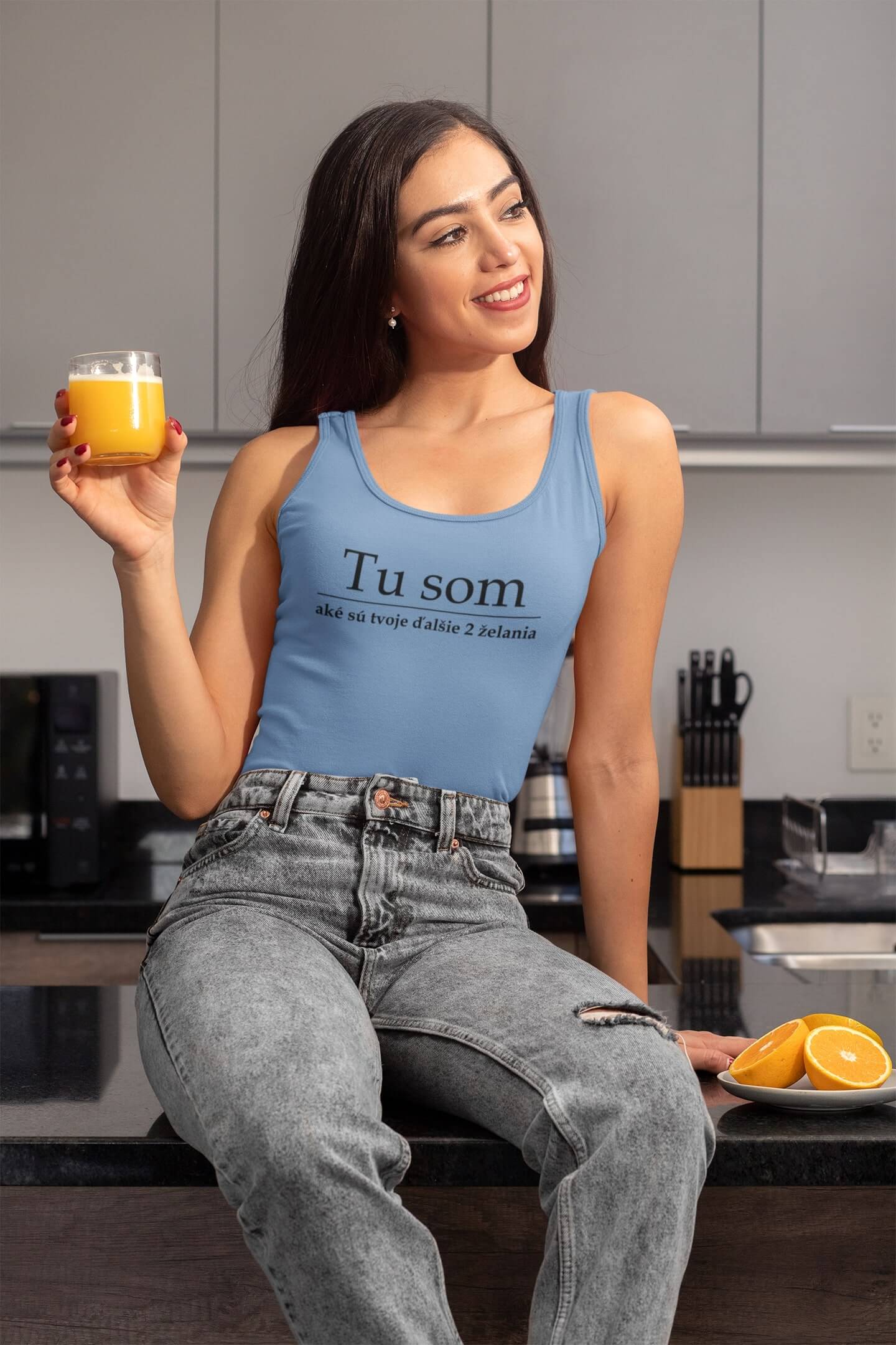 MMO Dámske tielko Tu som Vyberte farbu: Žltá, Vyberte veľkosť: XS