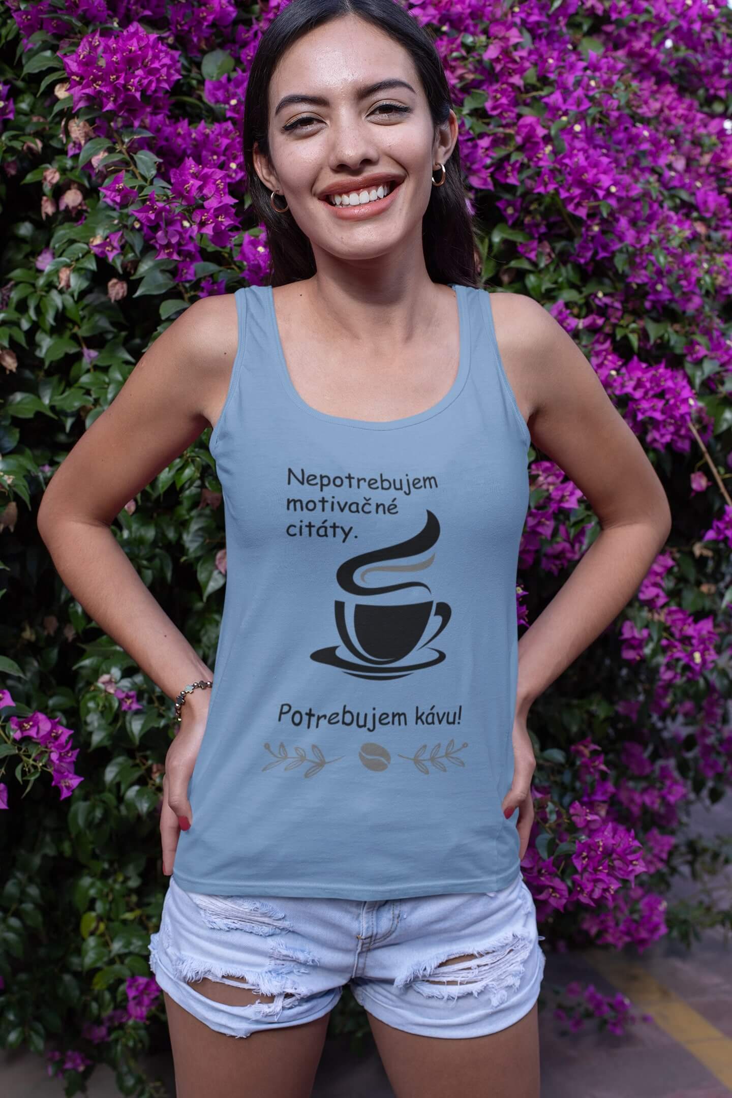 MMO Dámske tielko Potrebujem kávu Vyberte farbu: Žltá, Vyberte veľkosť: XS