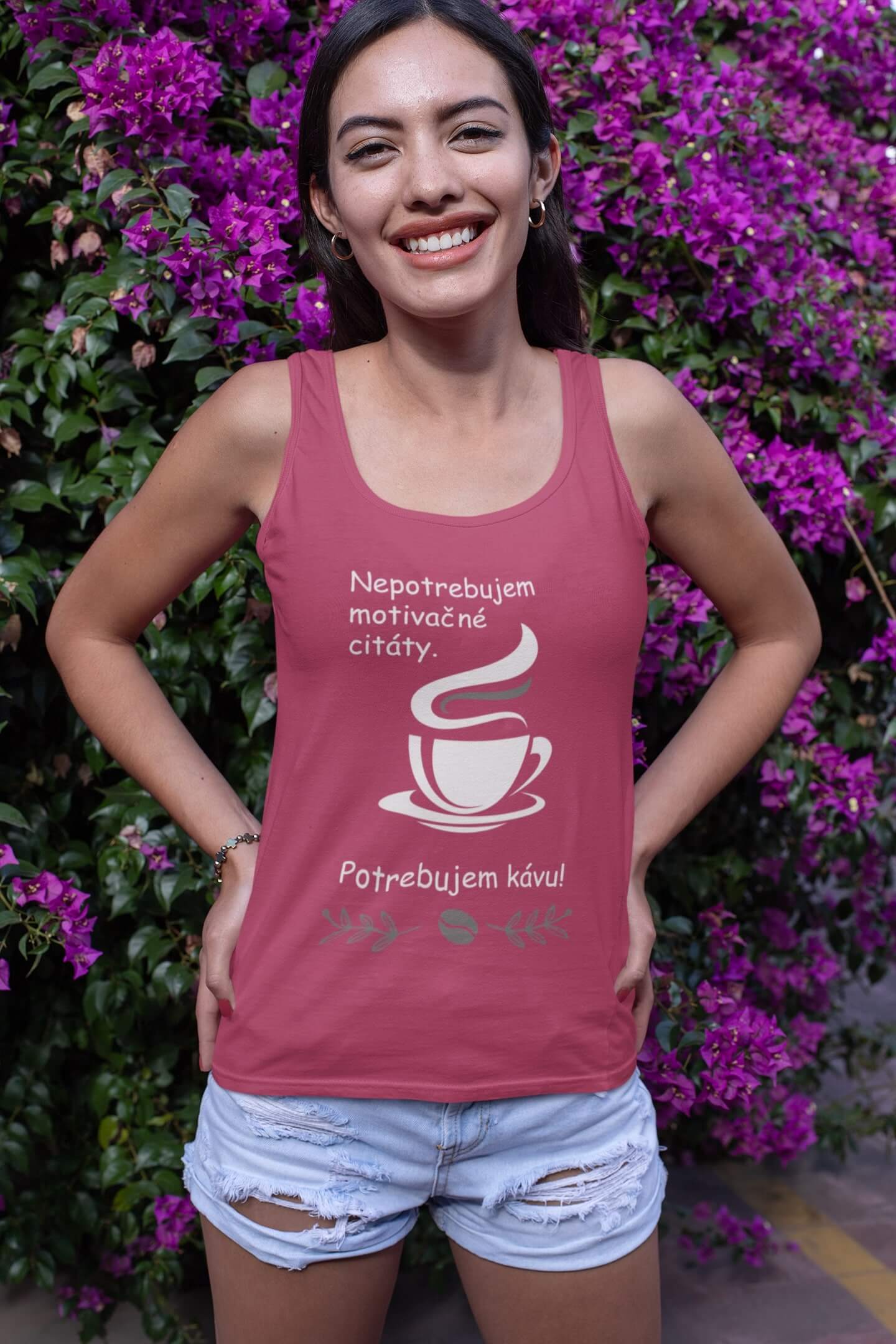 MMO Dámske tielko Potrebujem kávu Vyberte farbu: Žltá, Vyberte veľkosť: XS