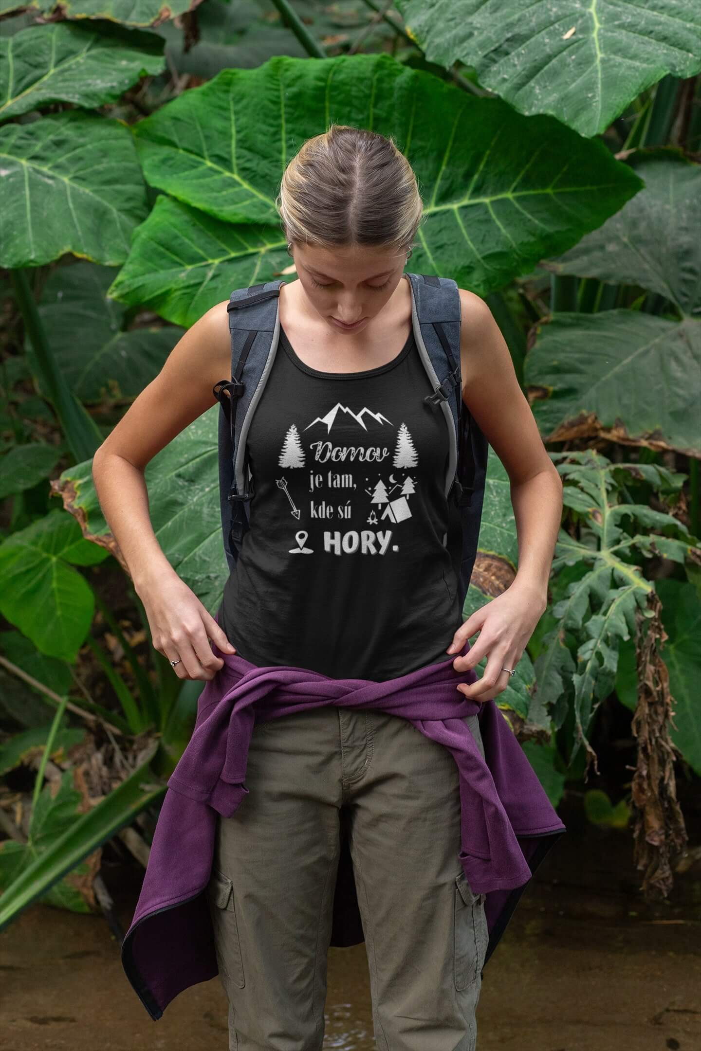 MMO Dámske tielko Domov je tam, kde sú hory Vyberte farbu: Žltá, Vyberte veľkosť: XS