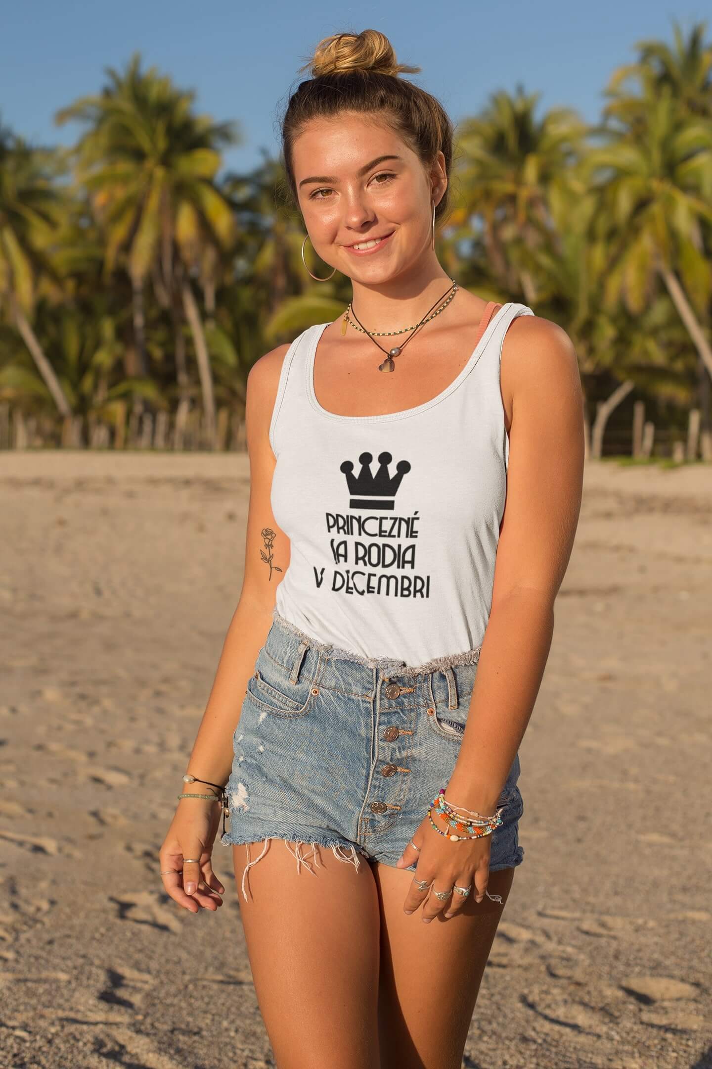 MMO Dámske tielko Princezné sa rodia v decembri Vyberte farbu: Žltá, Vyberte veľkosť: XS