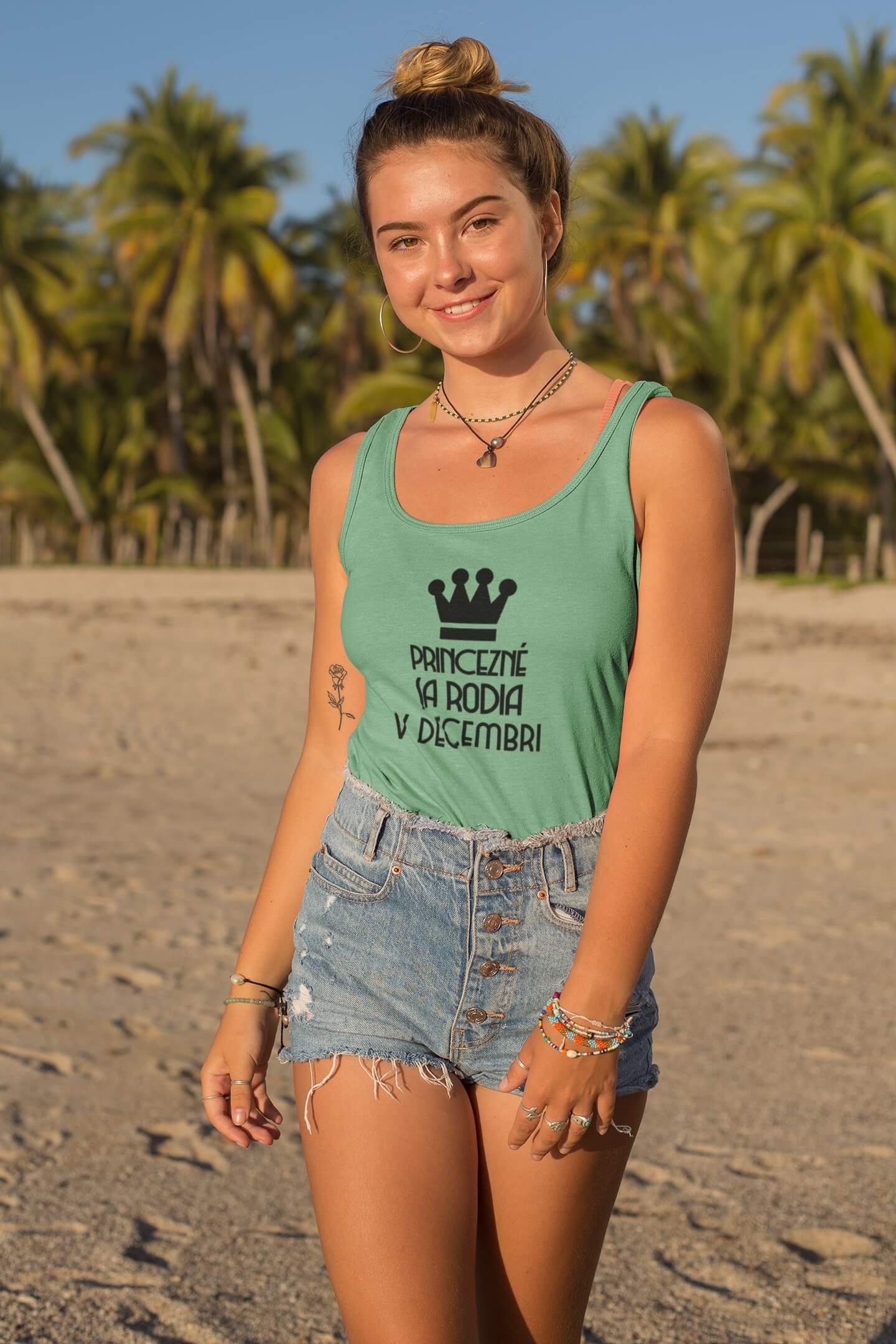 MMO Dámske tielko Princezné sa rodia v decembri Vyberte farbu: Žltá, Vyberte veľkosť: XS