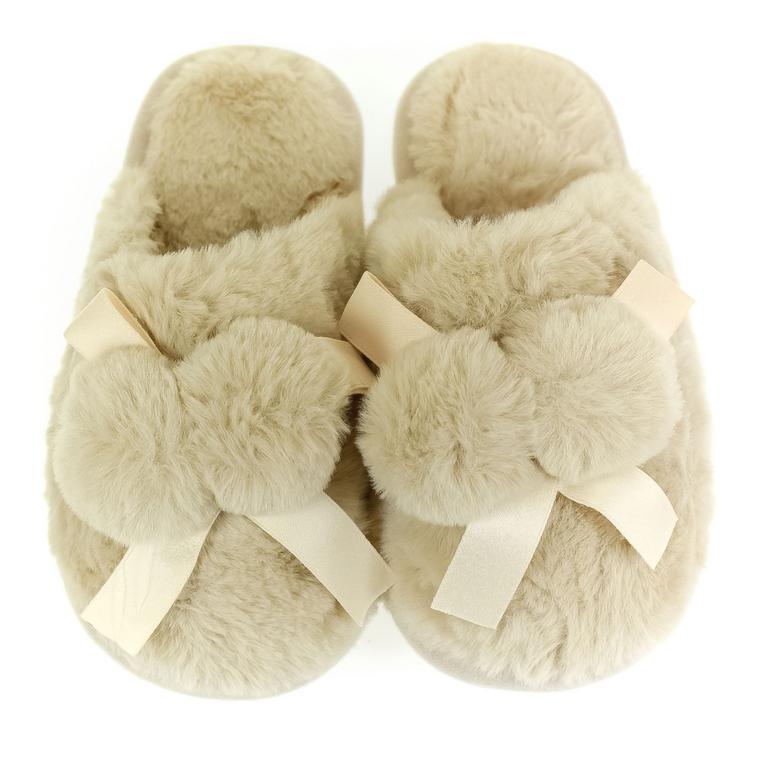 JOHN-C Detské béžové papuče BOW