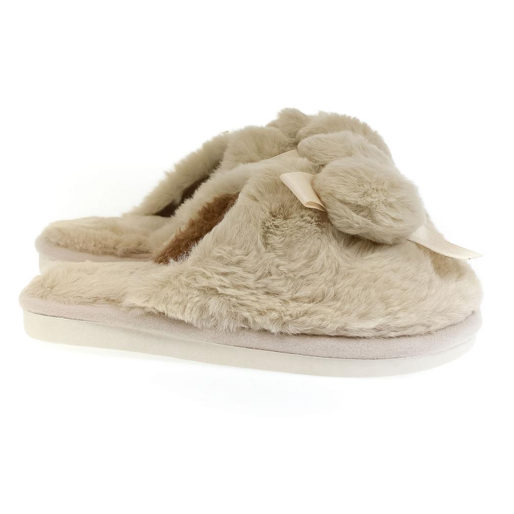 JOHN-C Detské béžové papuče BOW