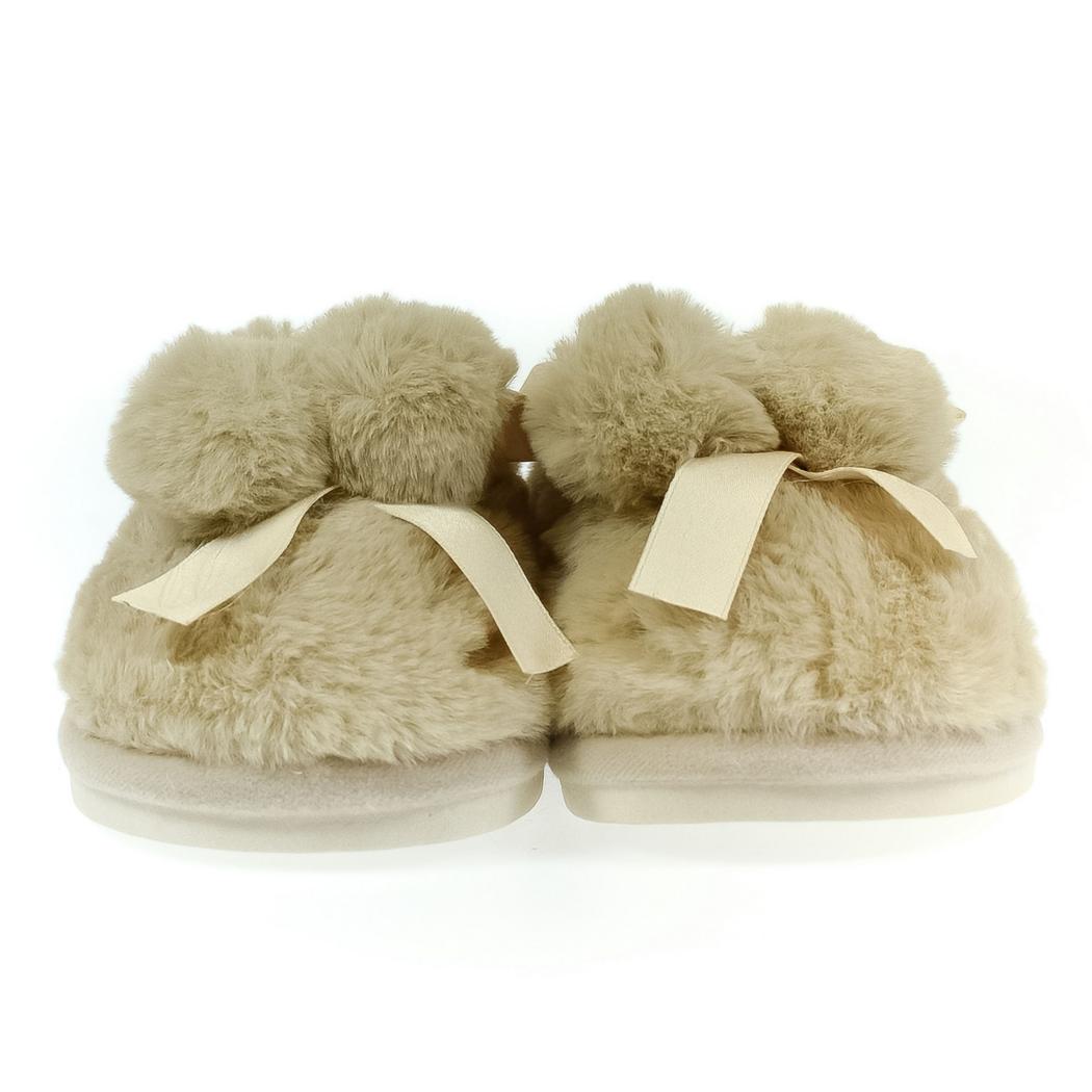 JOHN-C Detské béžové papuče BOW