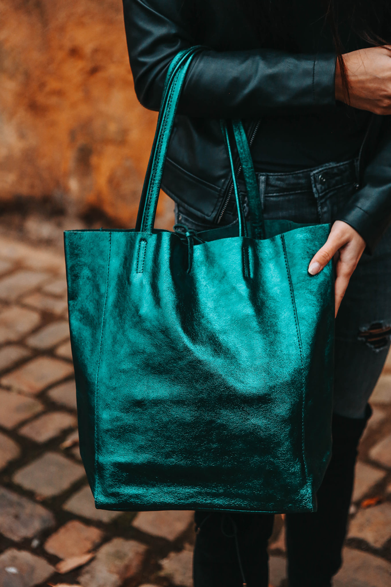 Zelená kožená talianska kabelka Annalisa Verde Mela NovaKabelka.sk