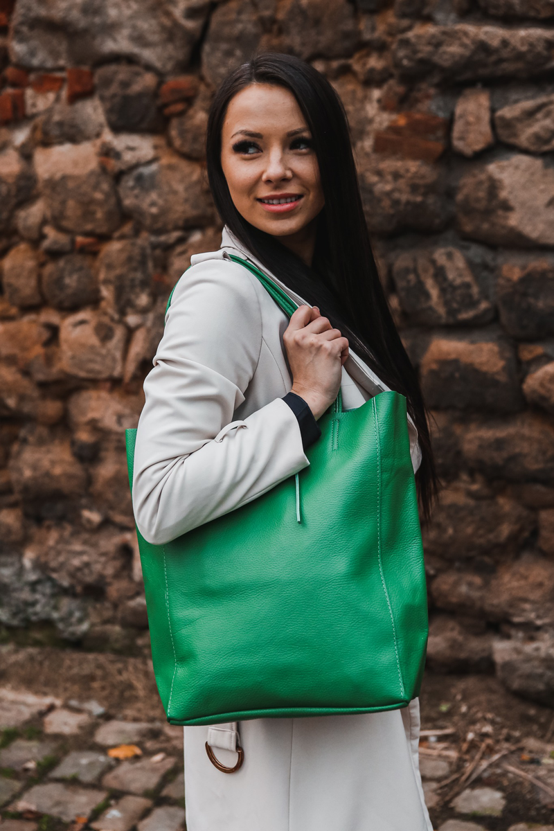 Zelená kožená talianska kabelka Annalisa Verde Mela NovaKabelka.sk