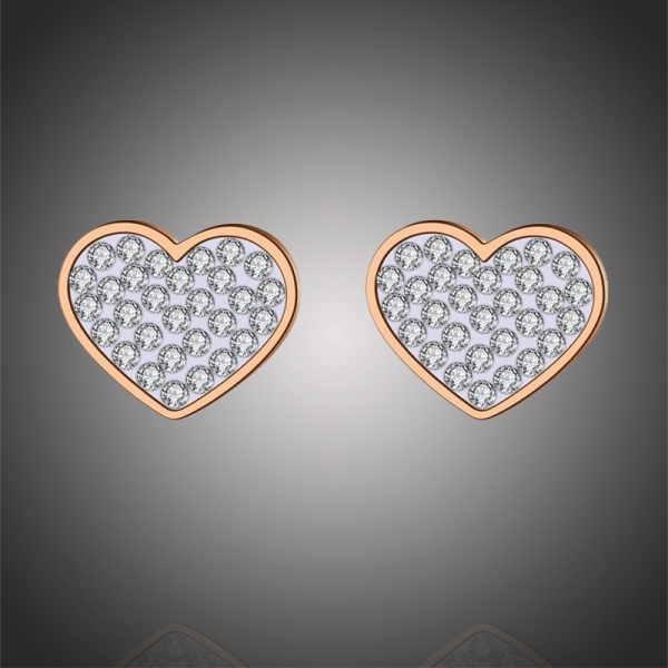 Victoria Filippi Stainless Steel Ocelové náušnice se zirkonem Yara Gold - pecky, srdce