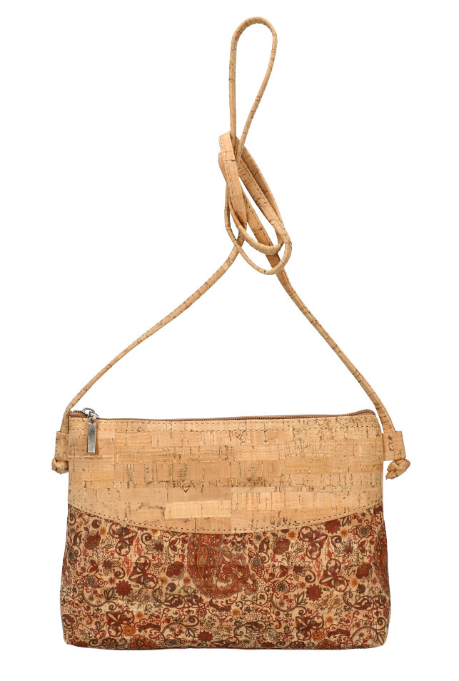 Made in Portugal Korková ľahká crossbody dámska kabelka MSR17 hnedá