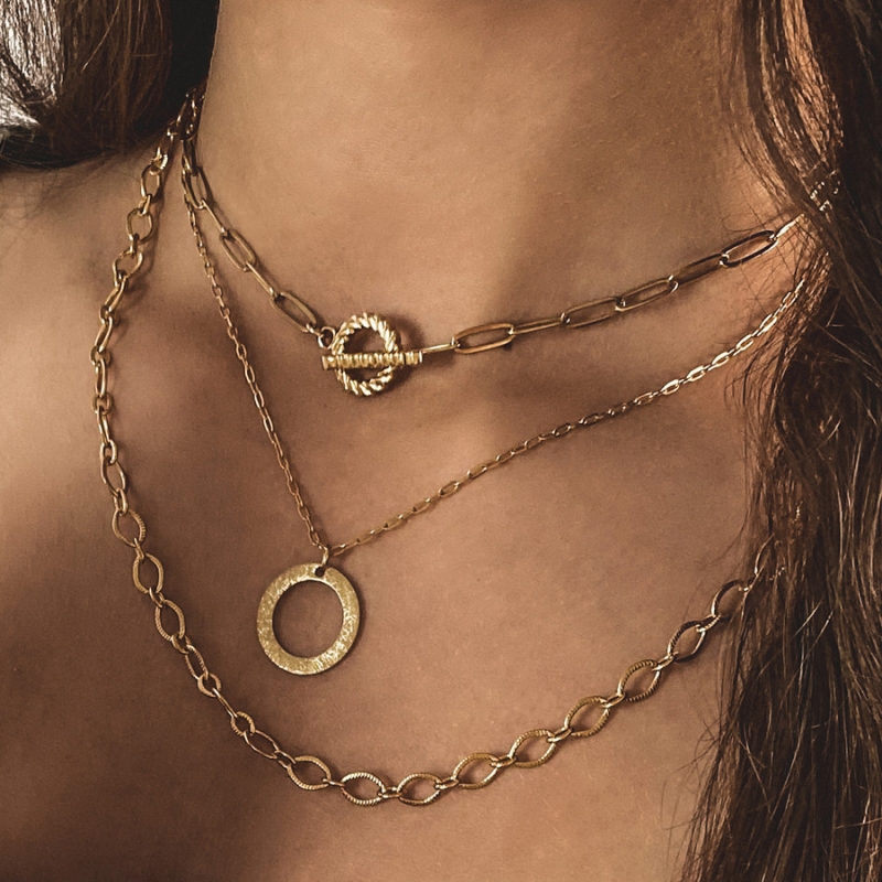 Manoki Ocelový náhrdelník Simona Gold, chirurgická ocel, choker