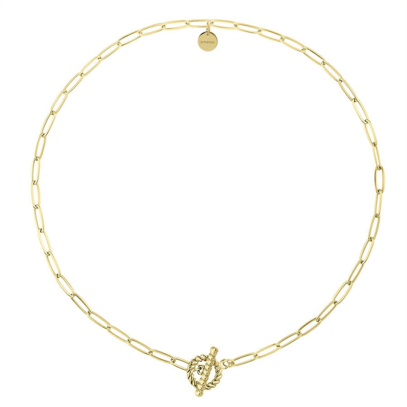 Manoki Ocelový náhrdelník Simona Gold, chirurgická ocel, choker