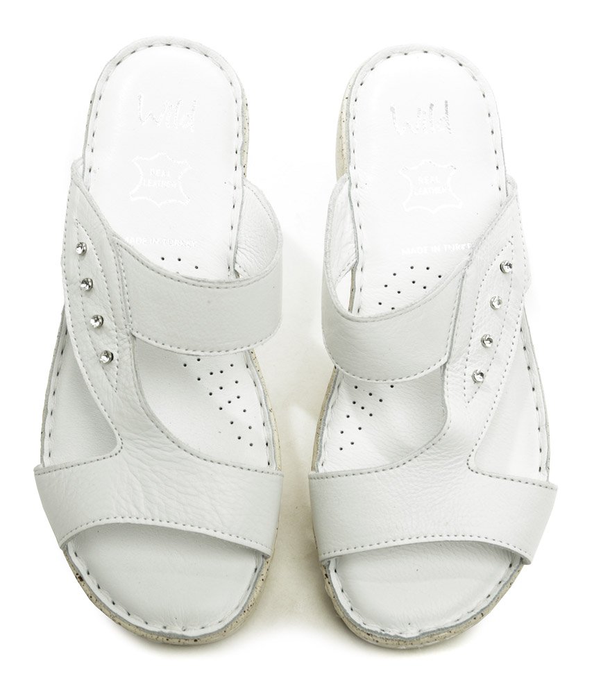 Wild 016935B biele dámske nazúvaky na kline