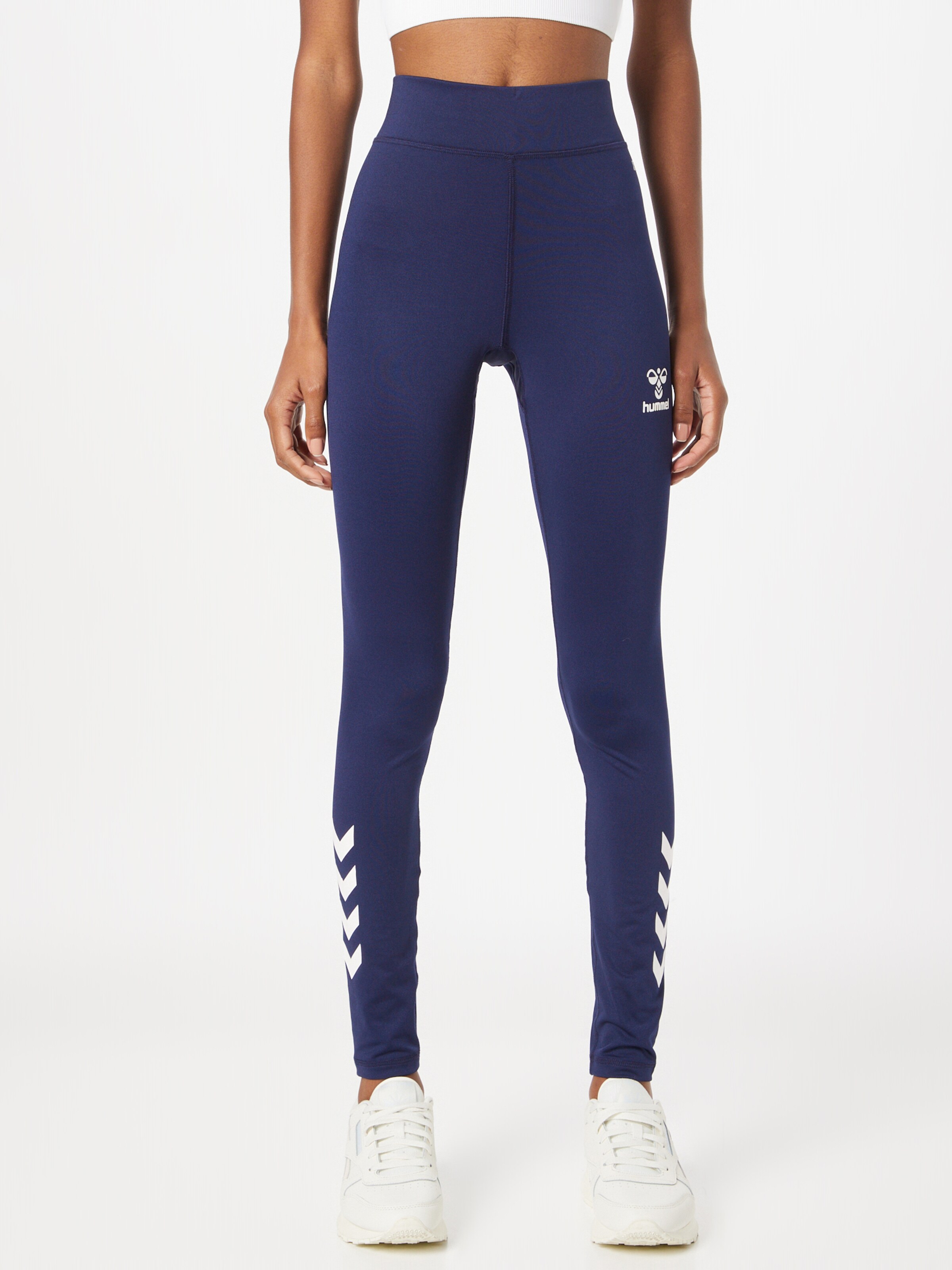 Hummel Športové nohavice námornícka modrá / biela