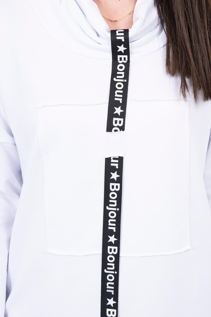 K-Fashion Šaty s kravatou bielej