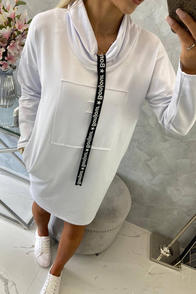 K-Fashion Šaty s kravatou bielej