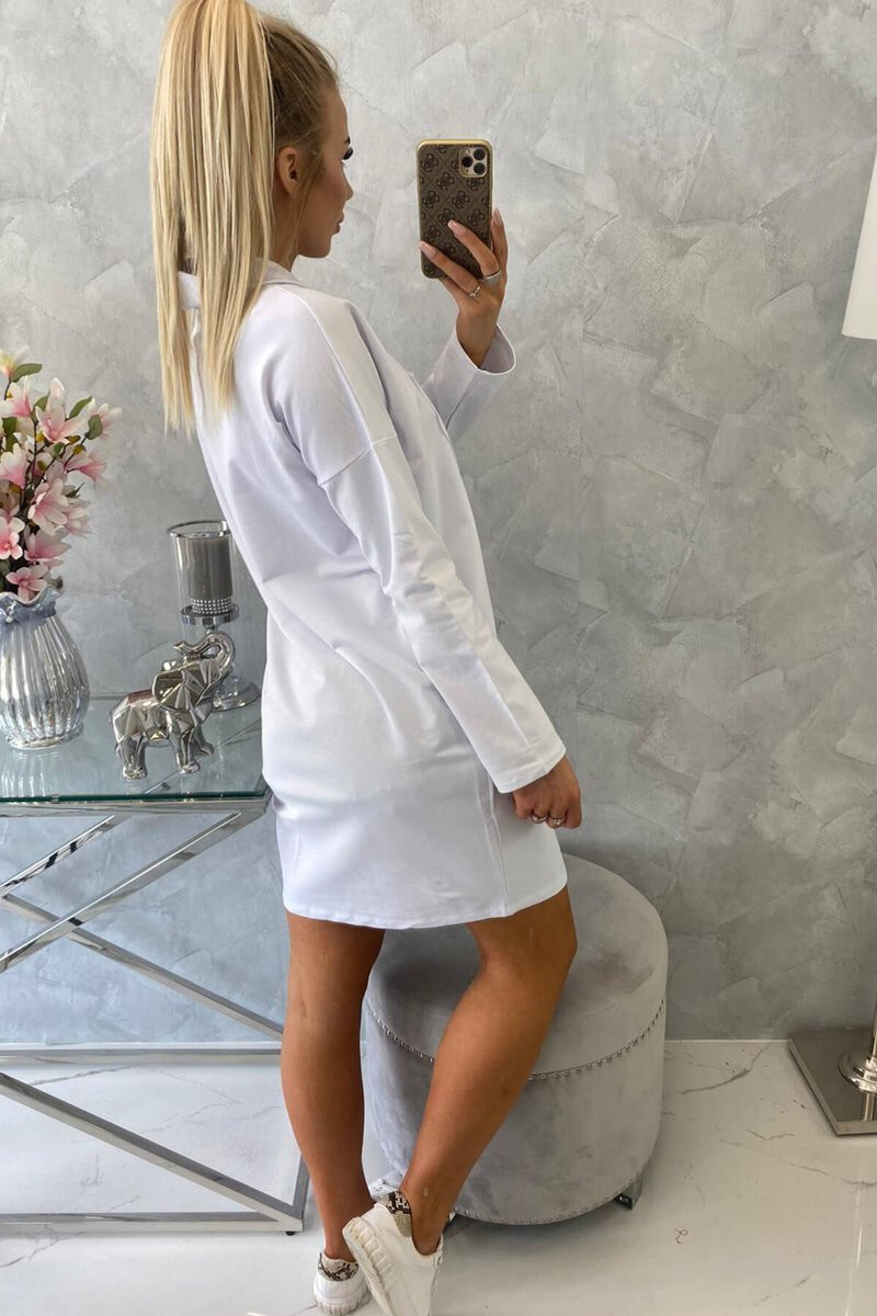 K-Fashion Šaty s kravatou bielej