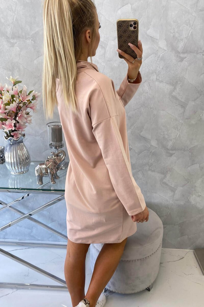 K-Fashion Šaty s kravatou tmavo púdrovo ružové