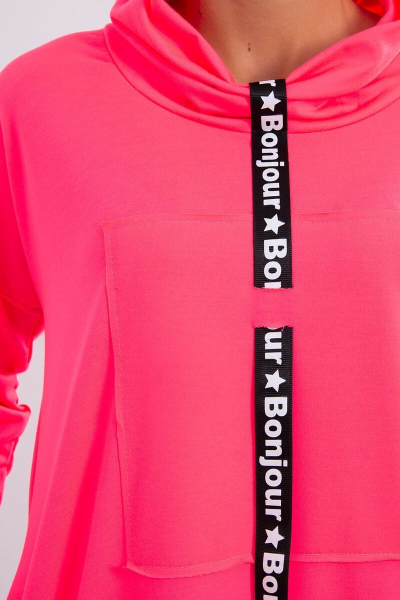 K-Fashion Šaty s kravatou ružové neónové