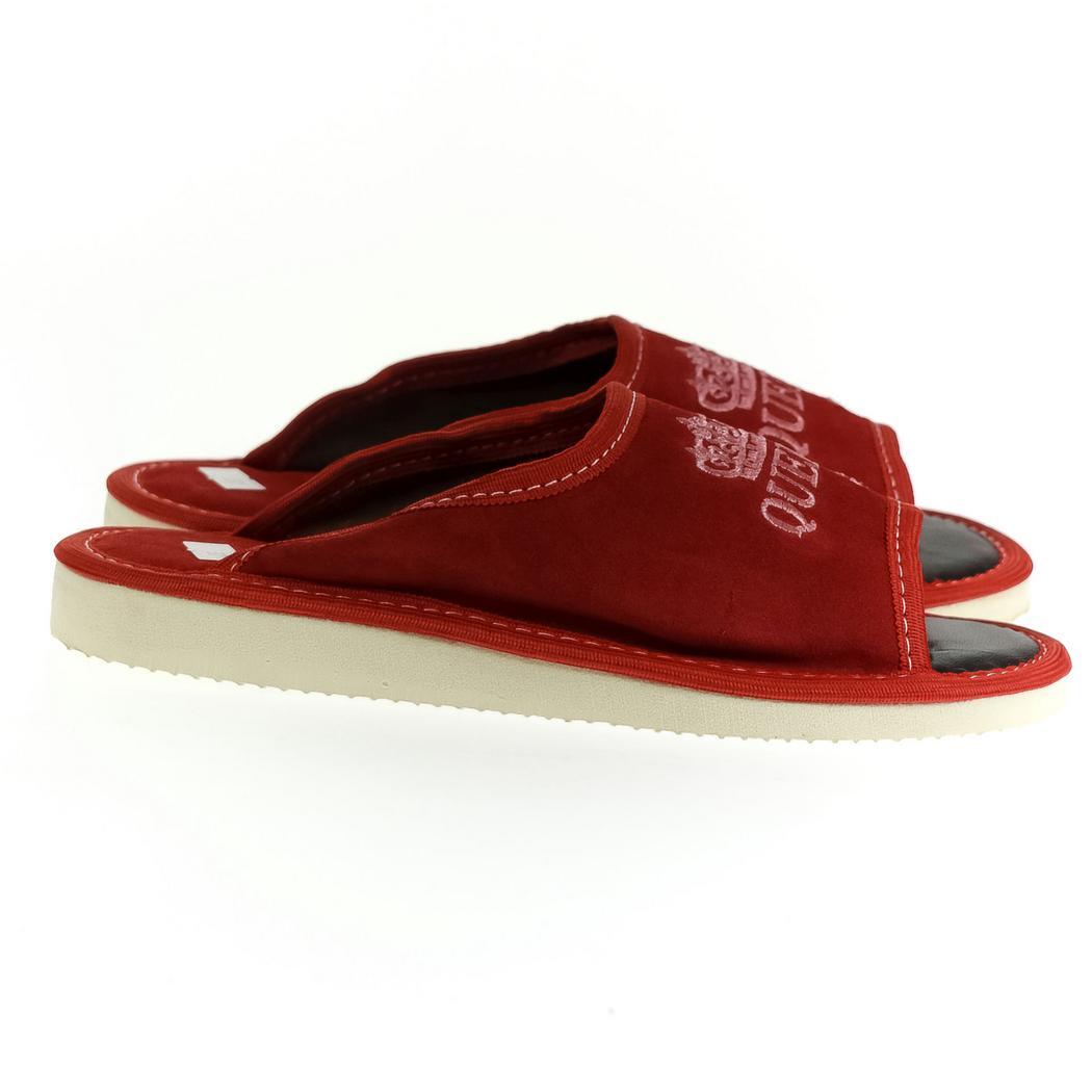 JOHN-C Luxusné dámske červené papuče QUEEN of the HOUSE