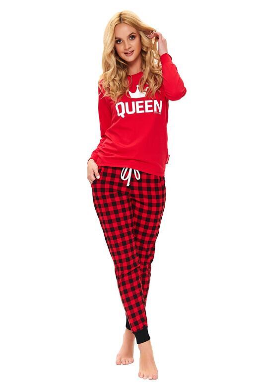 DN Nightwear Dámske pyžamo Queen červené dlhé