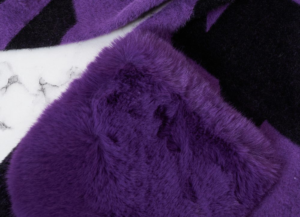 Due Linee Dámsky obojstranný kabát s vreckami fialový