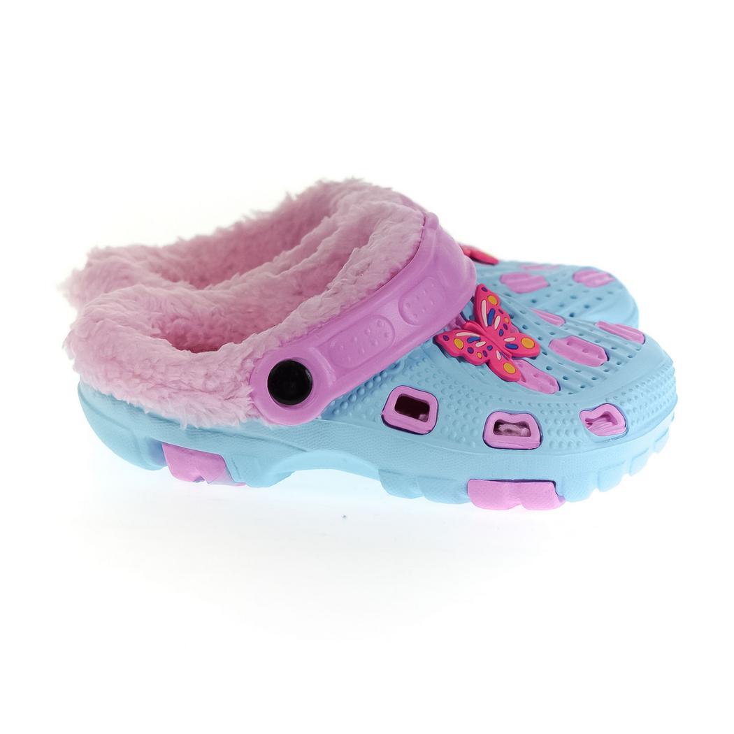 JOHN-C Detské svetlomodré zateplené crocsy SANDY 24-29