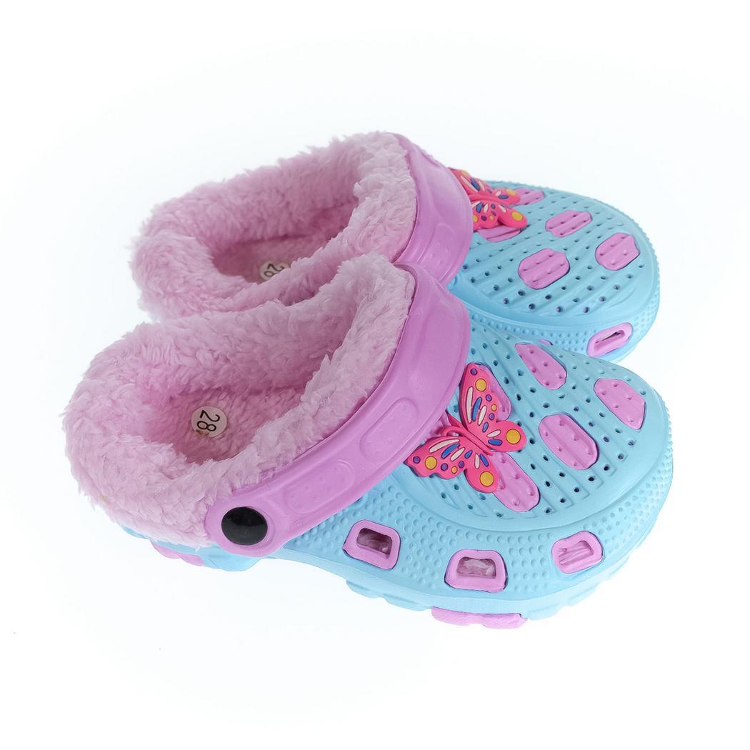 JOHN-C Detské svetlomodré zateplené crocsy SANDY 24-29