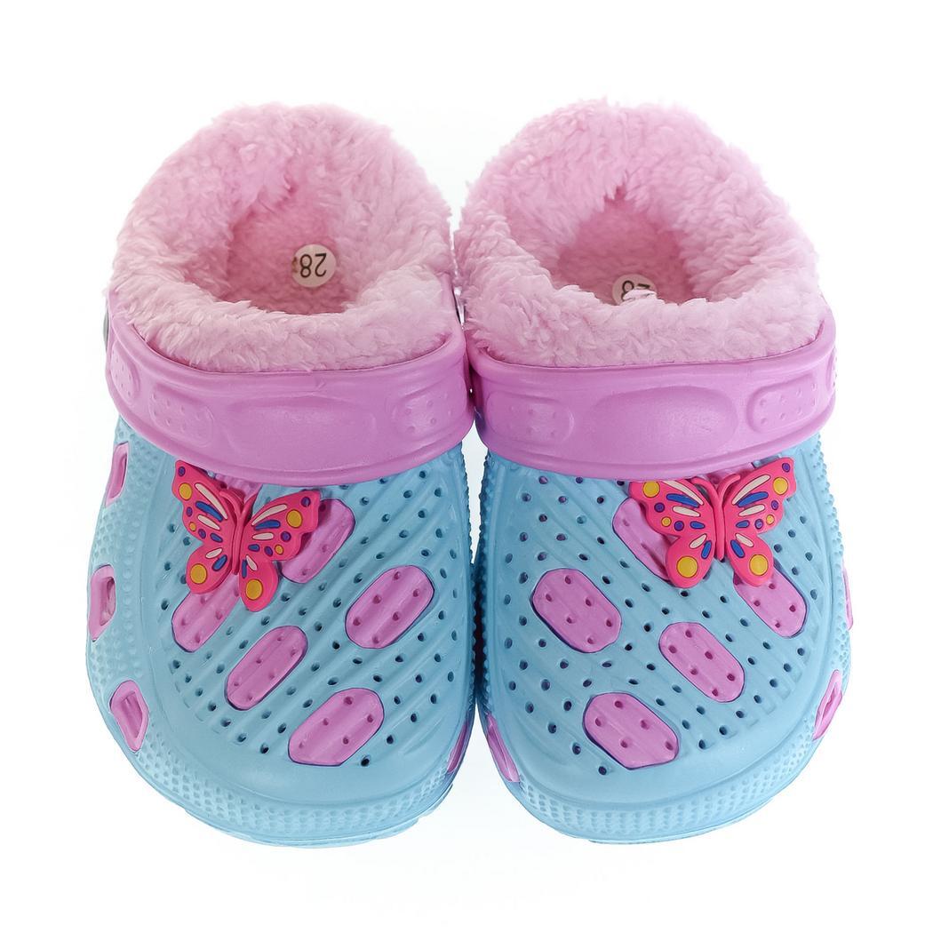 JOHN-C Detské svetlomodré zateplené crocsy SANDY 24-29